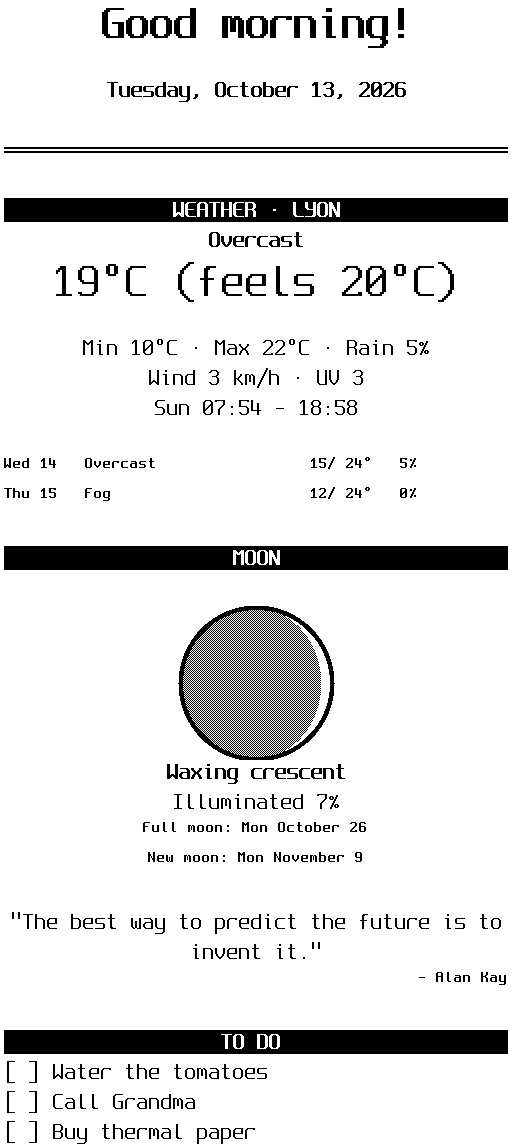 Morning ticket