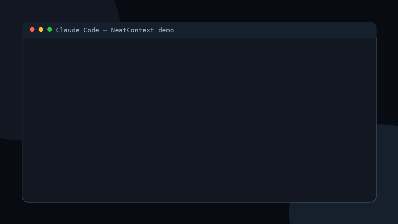 NeatContext Claude Code demo