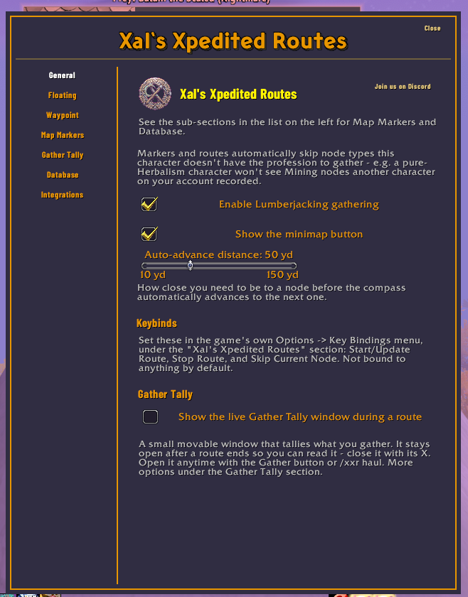 Settings menu, Compact style