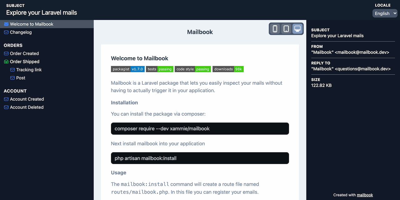 Example screenshot