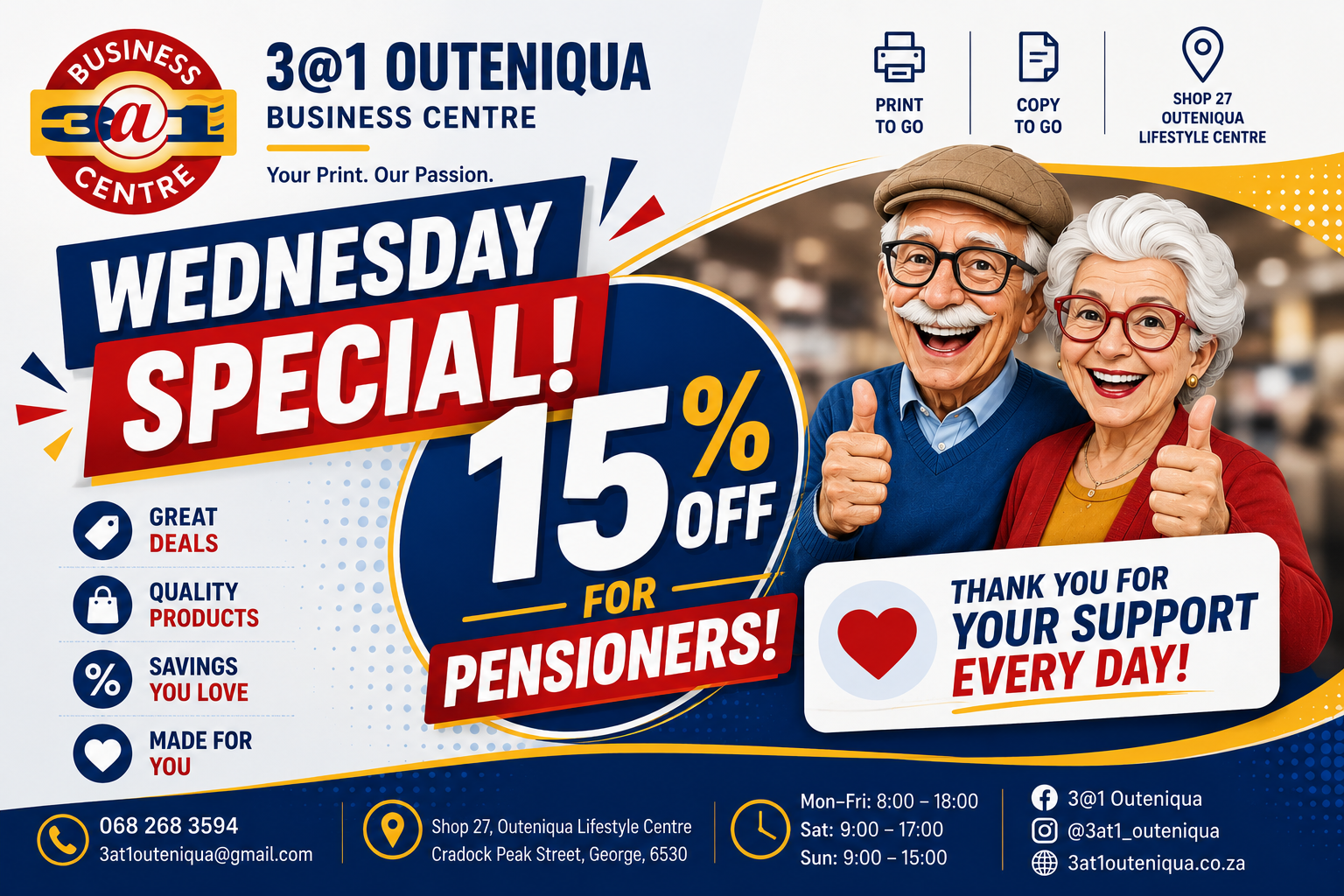 Wednesday — Pensioner Special