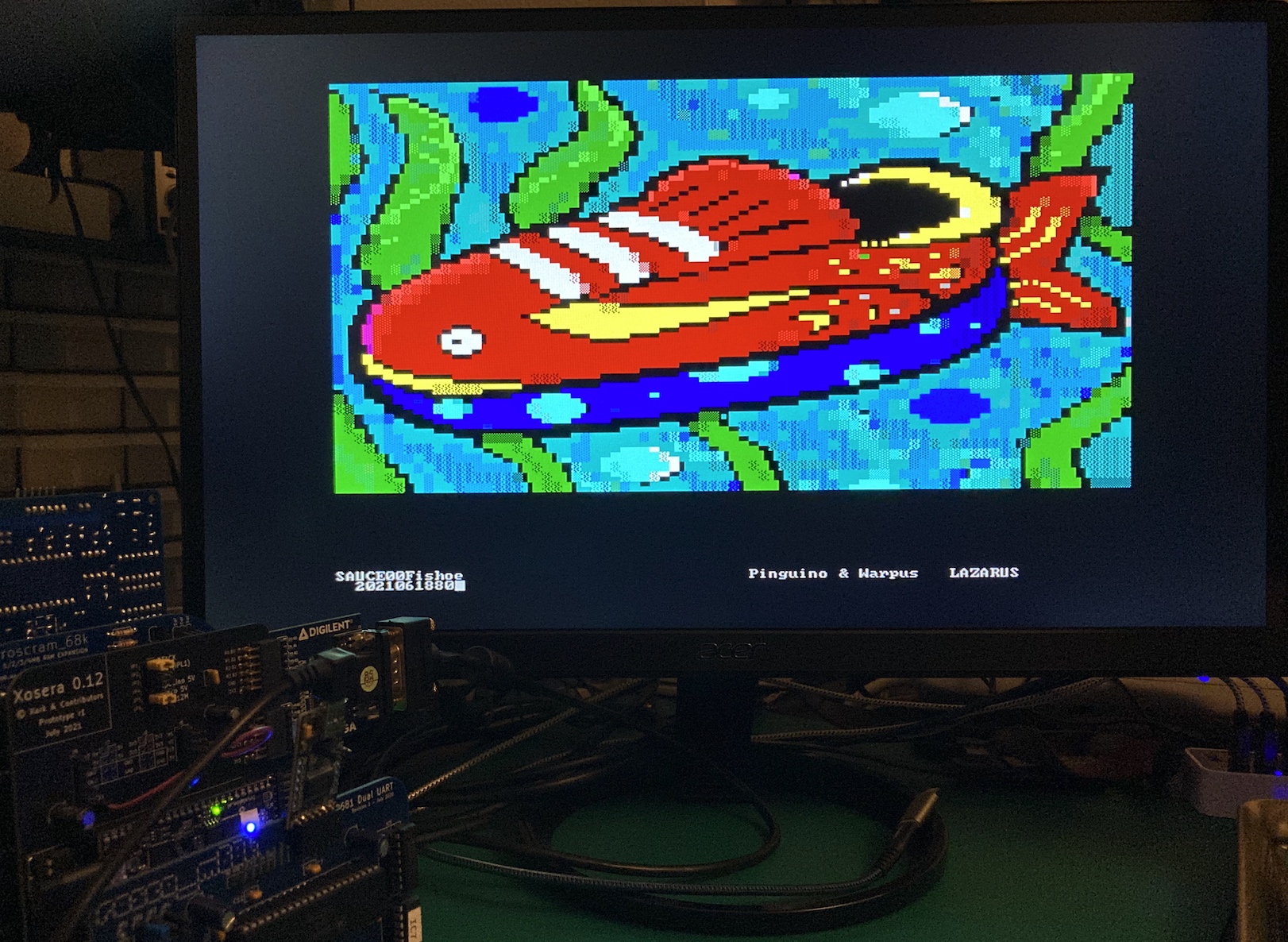 Xosera VT terminal ANSI Art Test