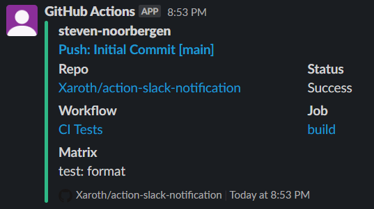 Slack output