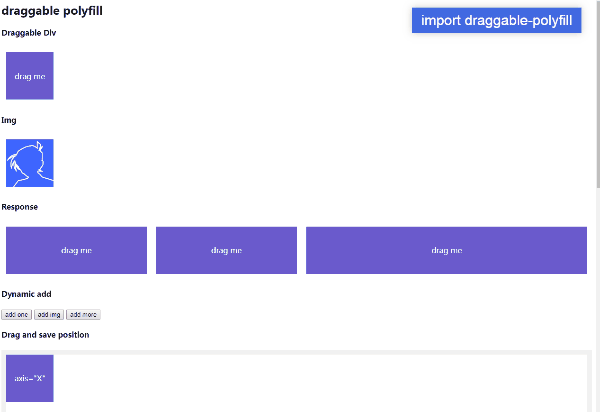 native drag with draggable-polyfill