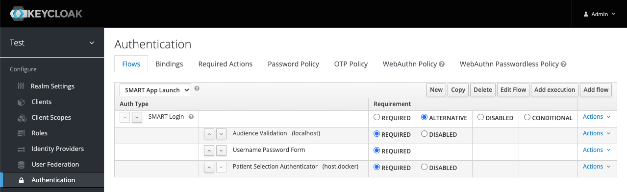 A screenshot of the SMART App Launch authentication flow