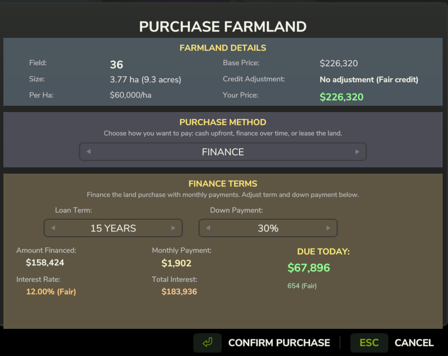 Farmland Finance Configuration
