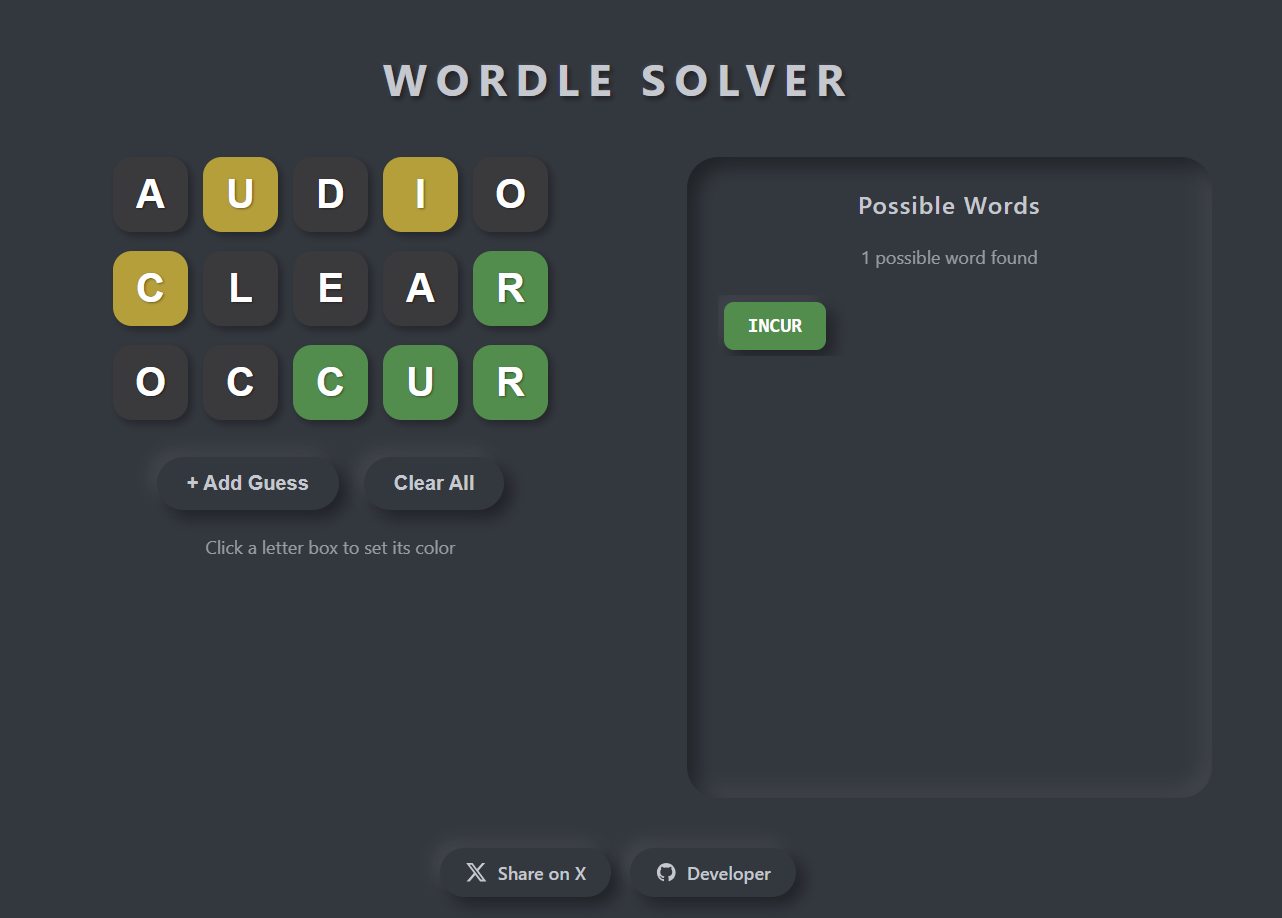 GitHub - XenOdd/Wordle-Solver: A sleek and intuitive helper tool for ...