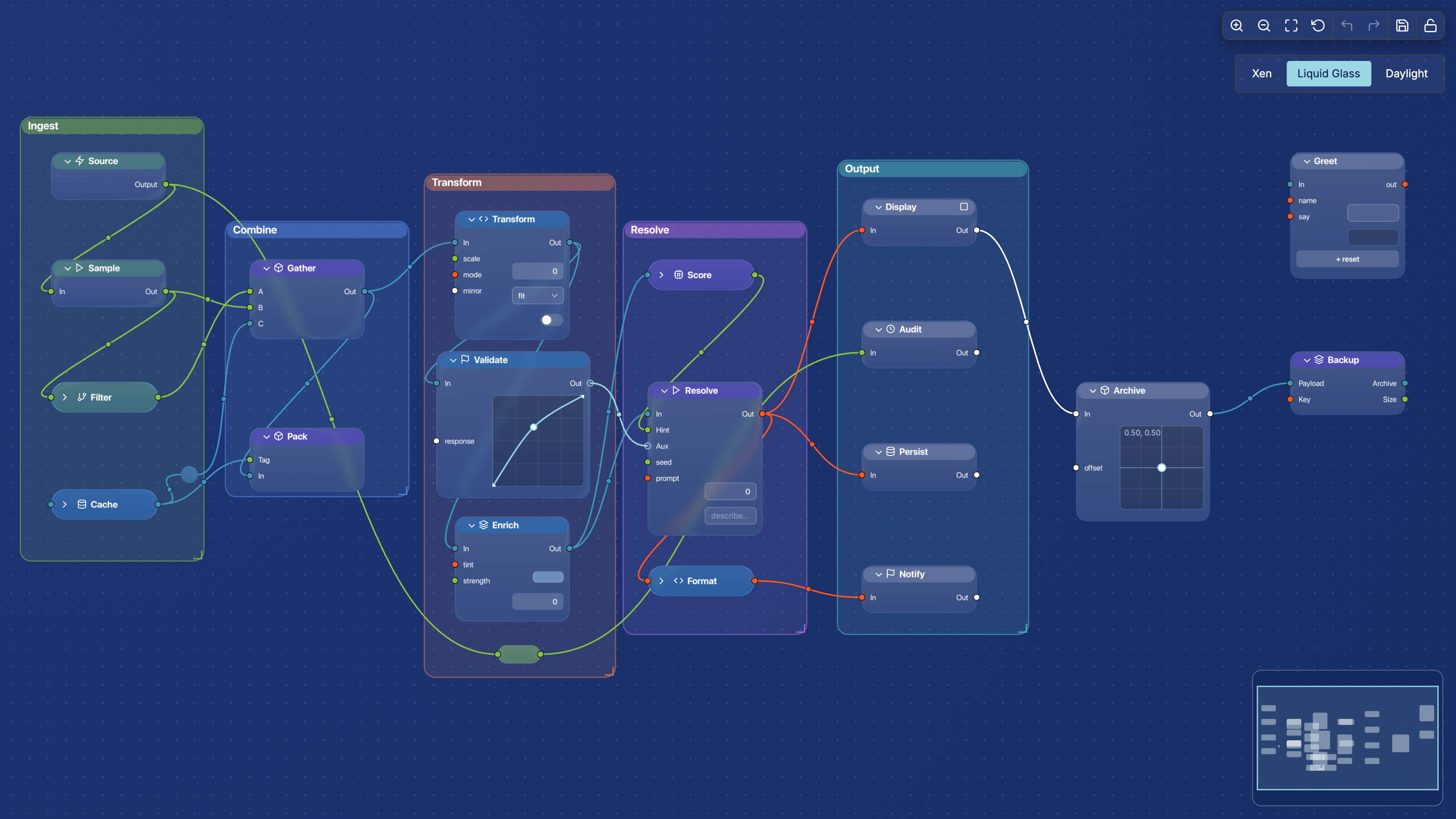 Liquid Glass — shader-based frosted theme (click to open the live playground)