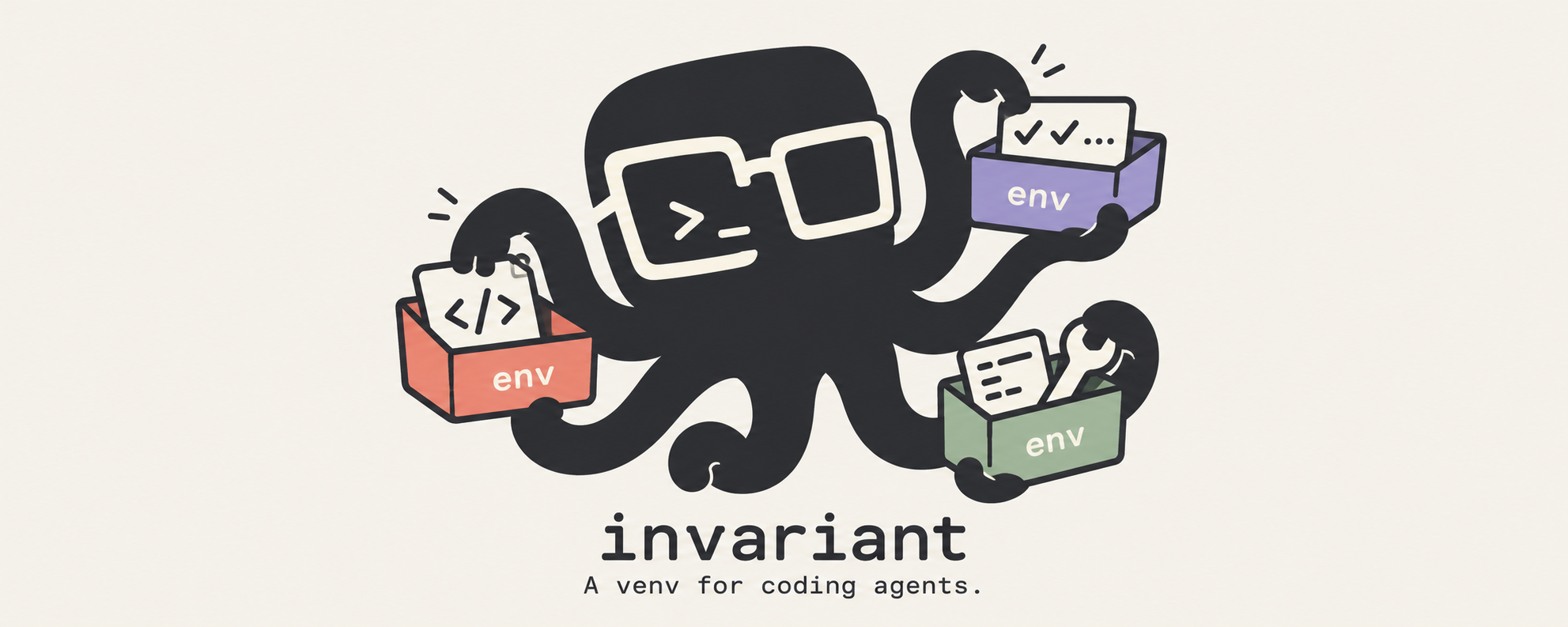 INVARIANT — a terminal octopus managing parallel agent environments, code, tools and tests