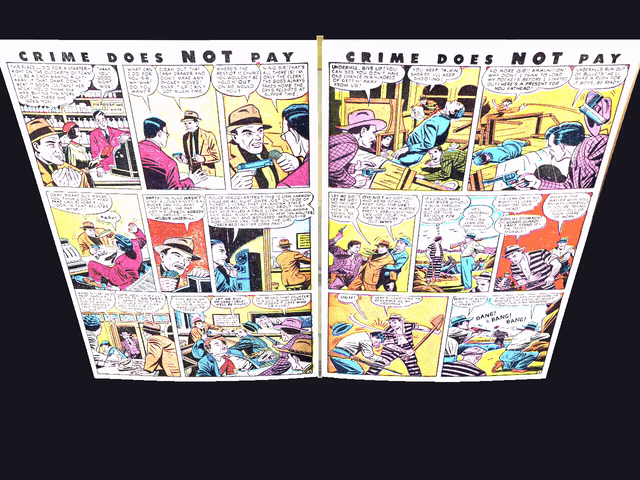 Animated demo of turning a page: a hand grabs the outer edge of the page and drags it across, and the page folds over to reveal the next spread.