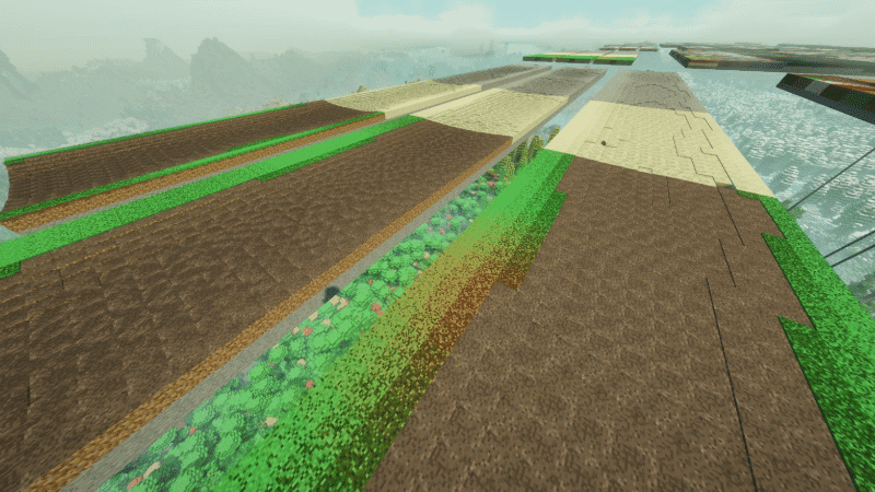 Worn roads running across grass, dirt, sand and stone, each darker and more sunken along the walked line