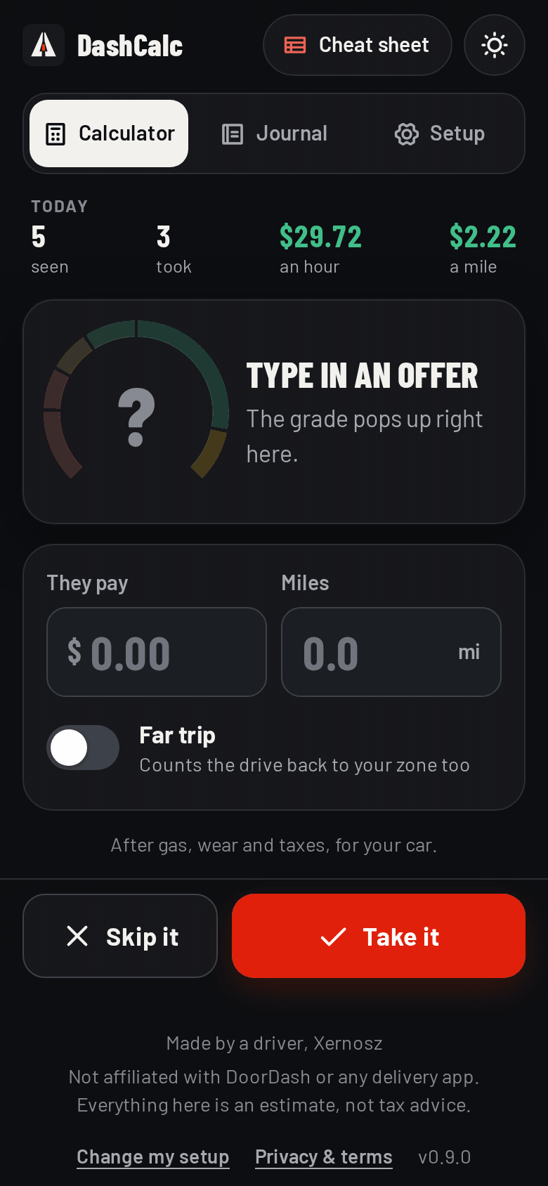 A $4.25 offer gets an F, then an $11 offer gets an A