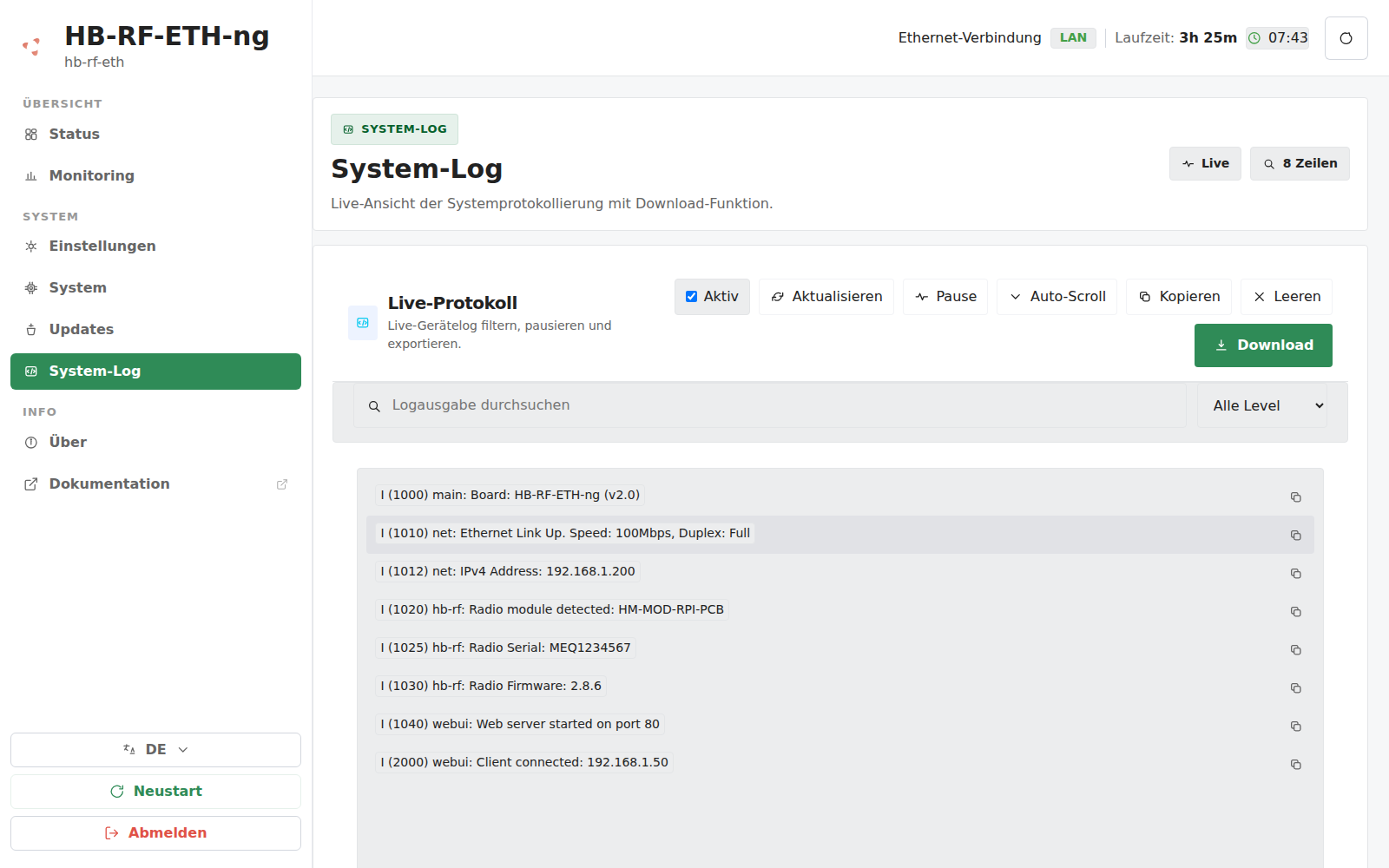 System Log