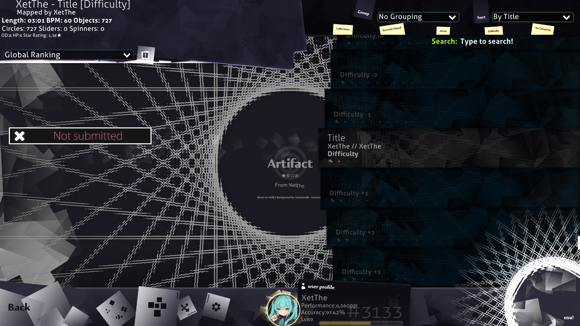 osu! skins - Artifact