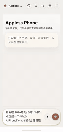 Calendar create demo