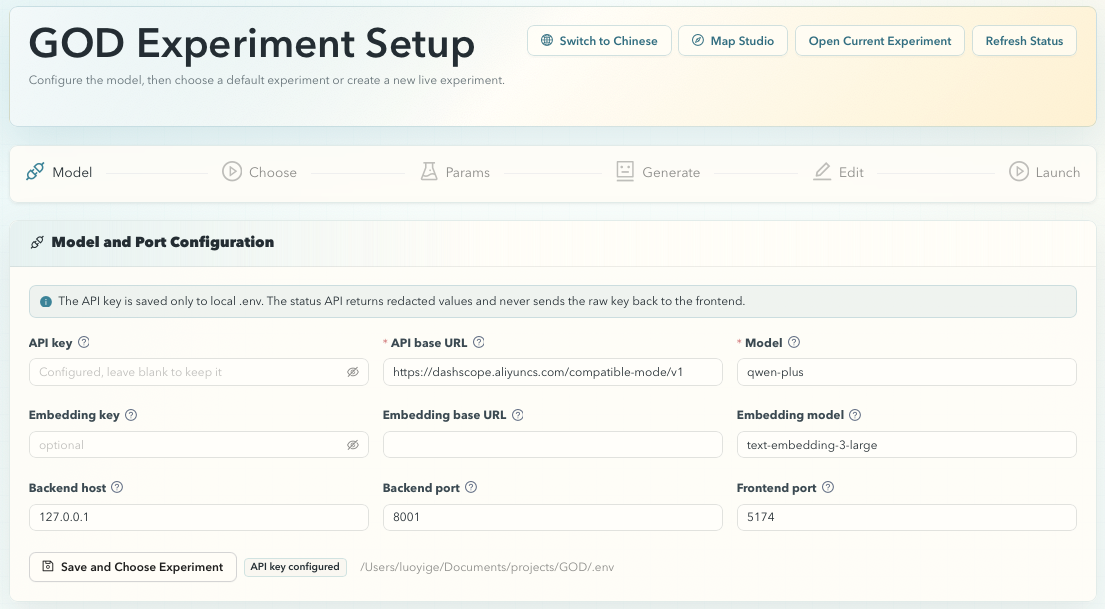 GOD setup wizard