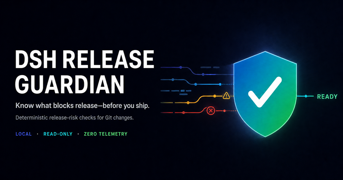 DSH Release Guardian — deterministic release-risk checks for Git changes