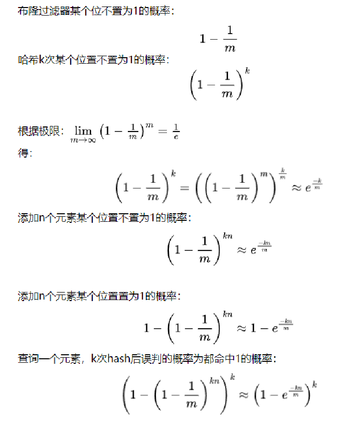 布隆过滤器误判率公式推导过程