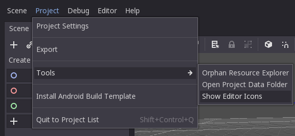 Show Editor Icons