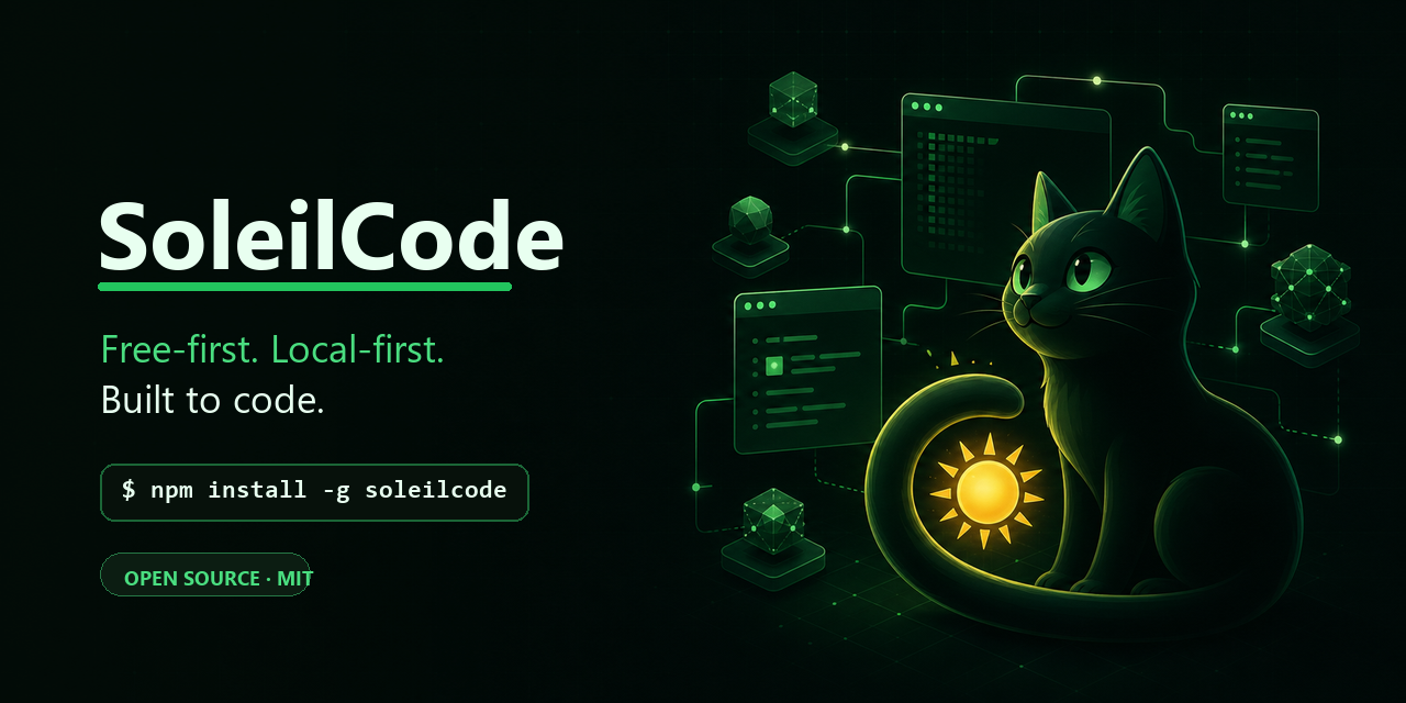 SoleilCode — free-first, local-first coding agent