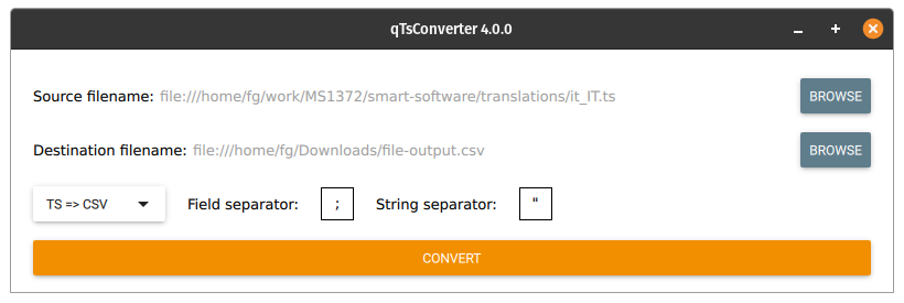 example conversion ts -> csv