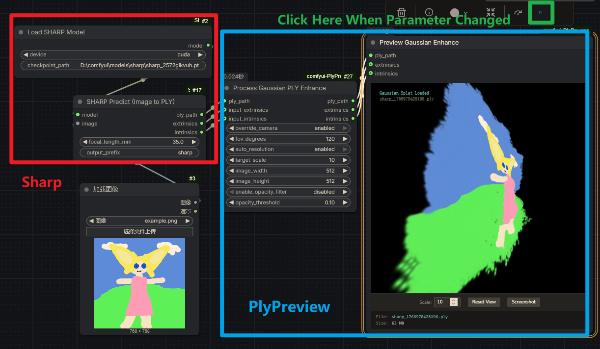 Sharp → PlyPreview 工作流示例