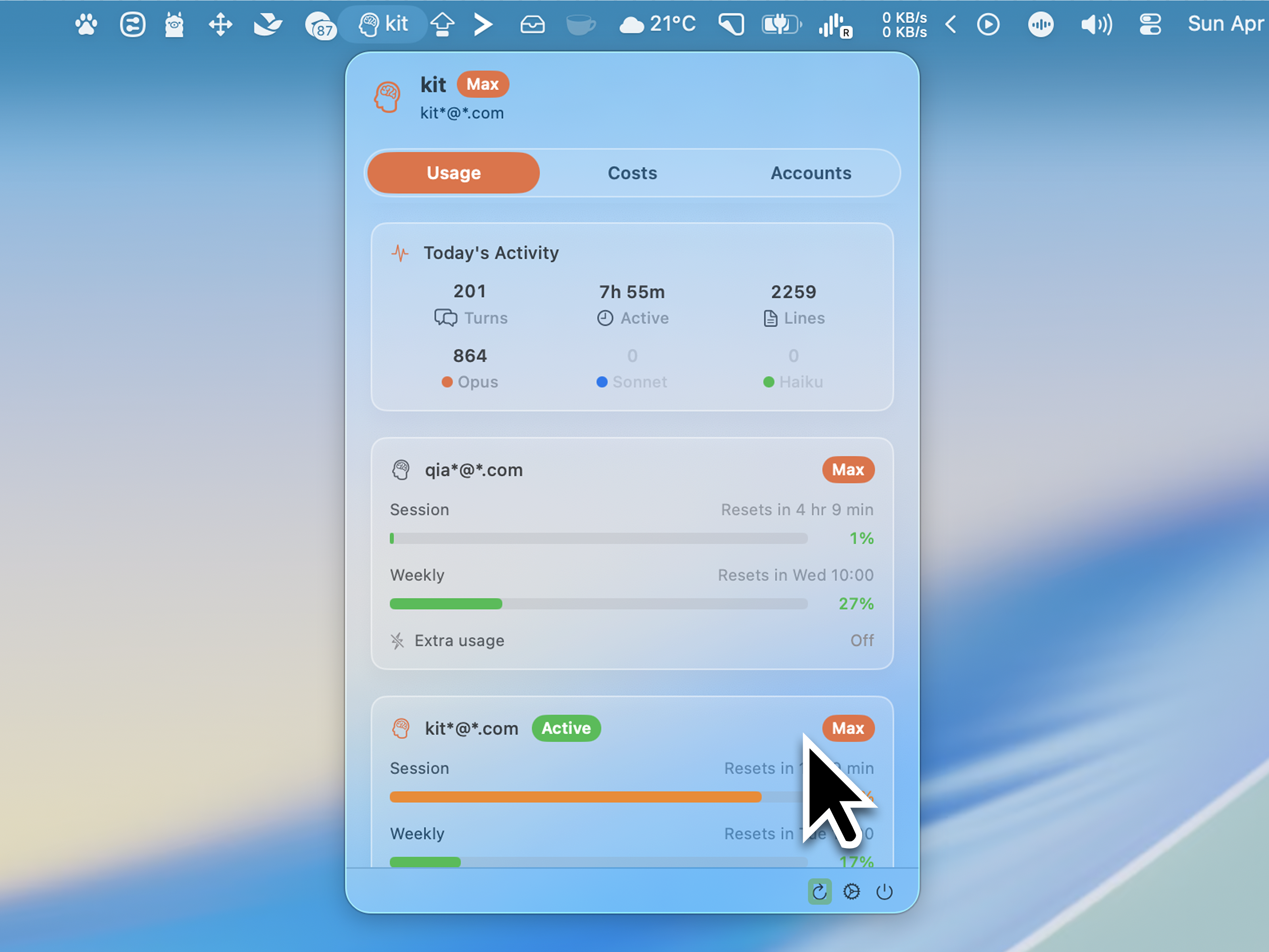 CCSwitcher screenshot 1