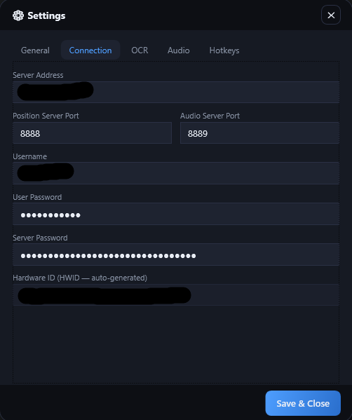 Connection Settings Tab