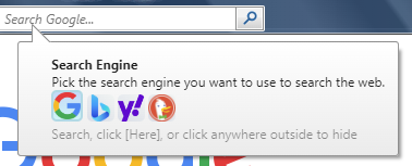 Balloon with search engine options. (Google, Bing, Yahoo, Duckduckgo)