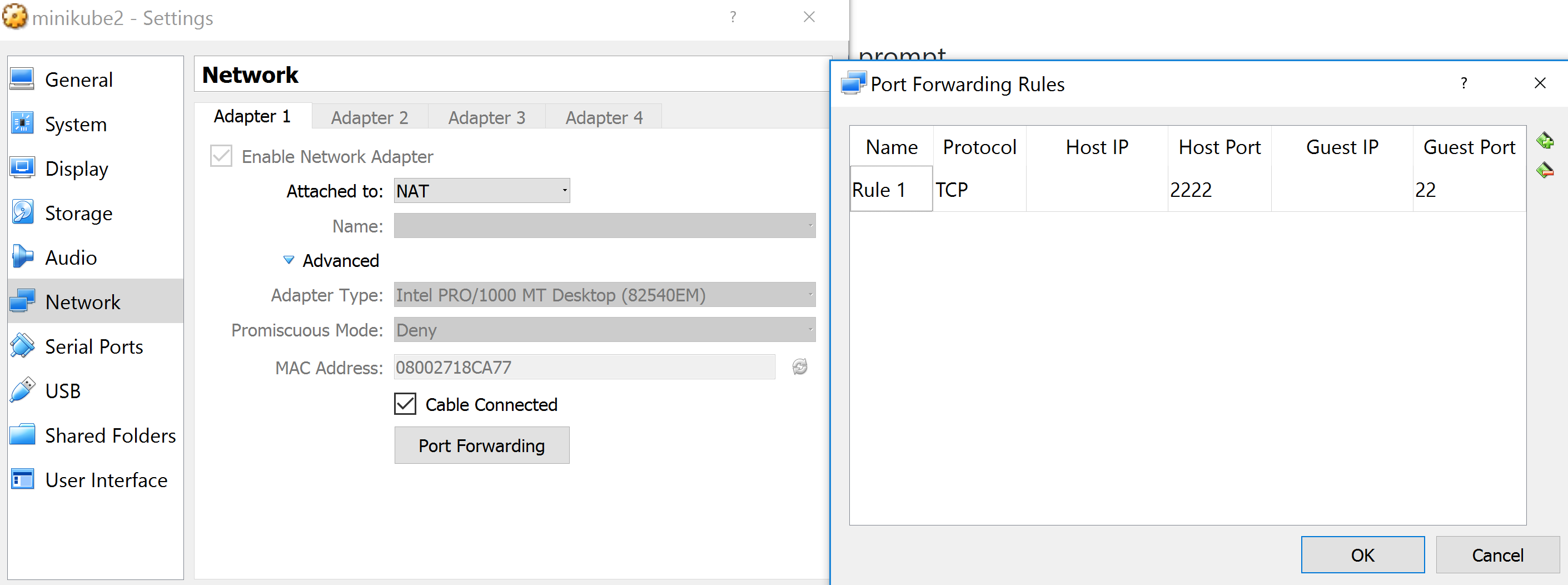 port forward with NAT network