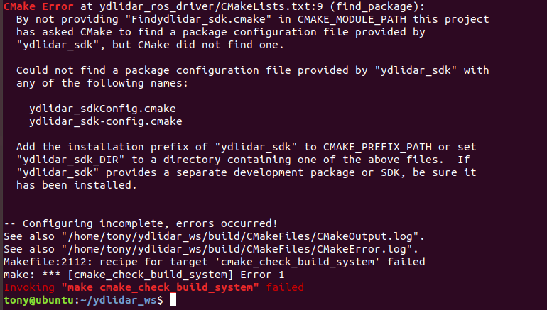 CMAKE ERROR