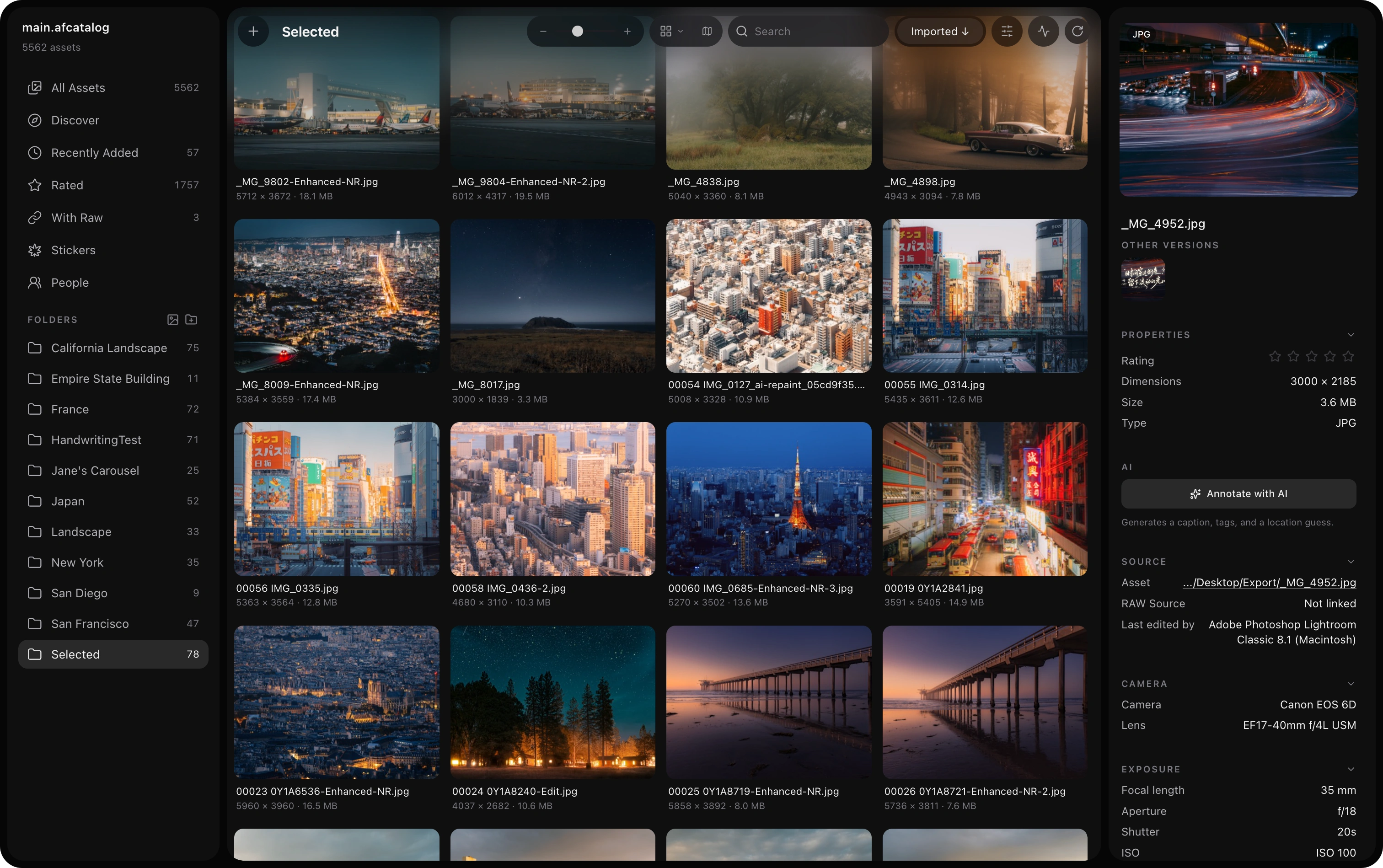 AfterFrame — Browse & Inspect
