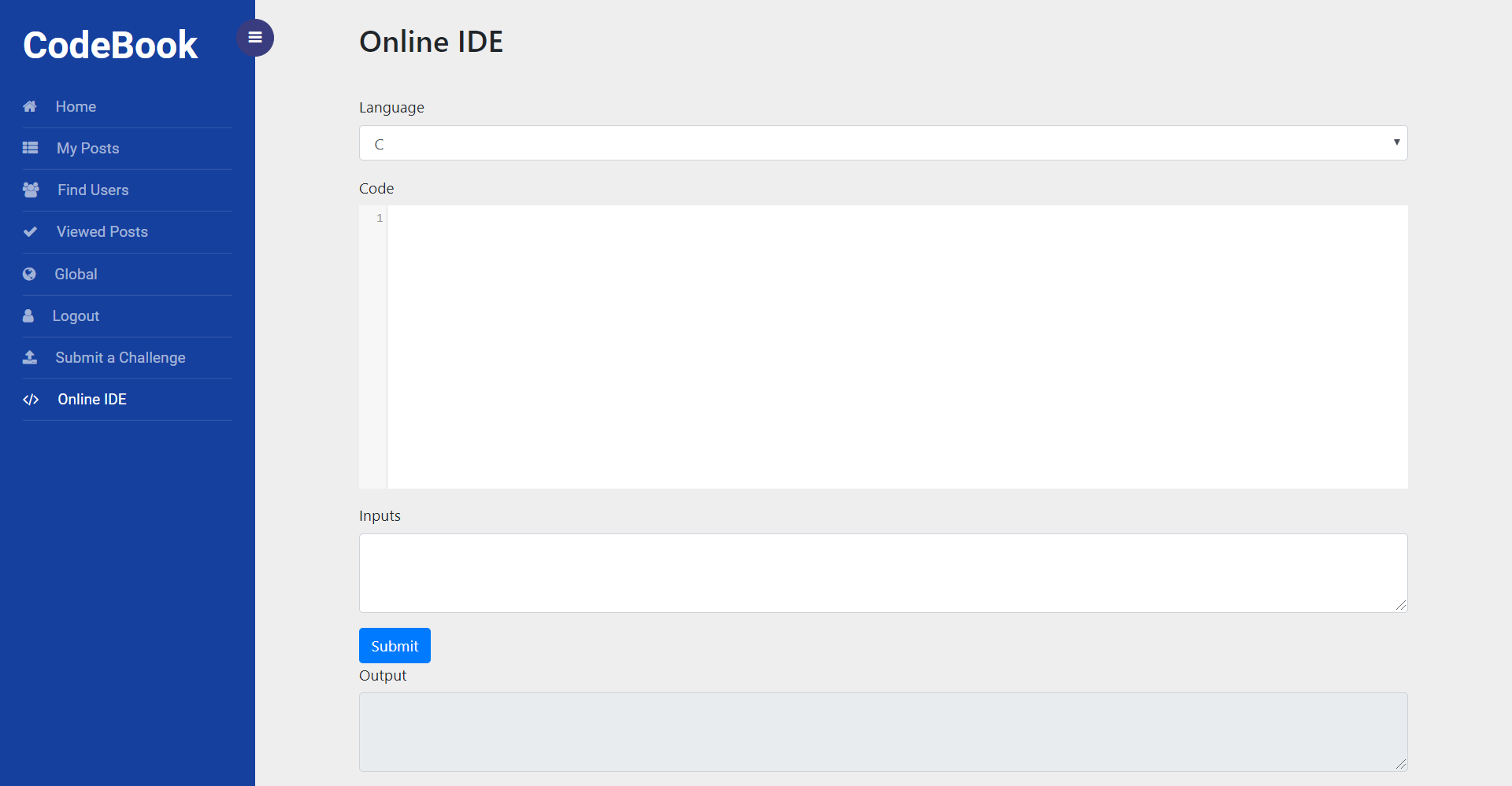 OnlineIde Screen Screenshot