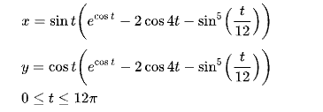 Butterfly curve (transcendental) formula