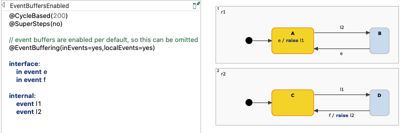 Event buffering enabled, step 1