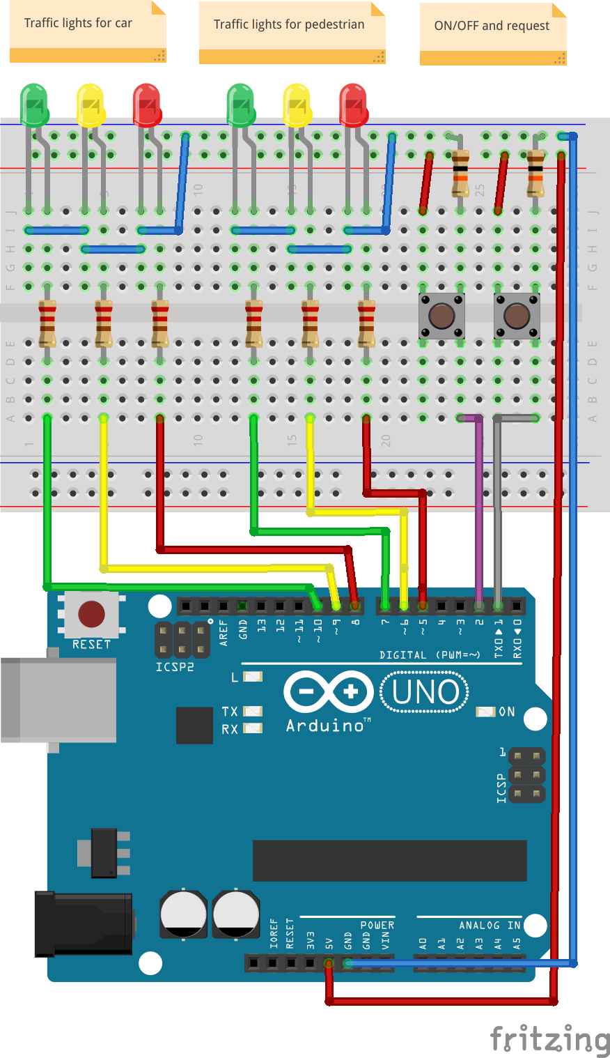 The circuit needed for the project