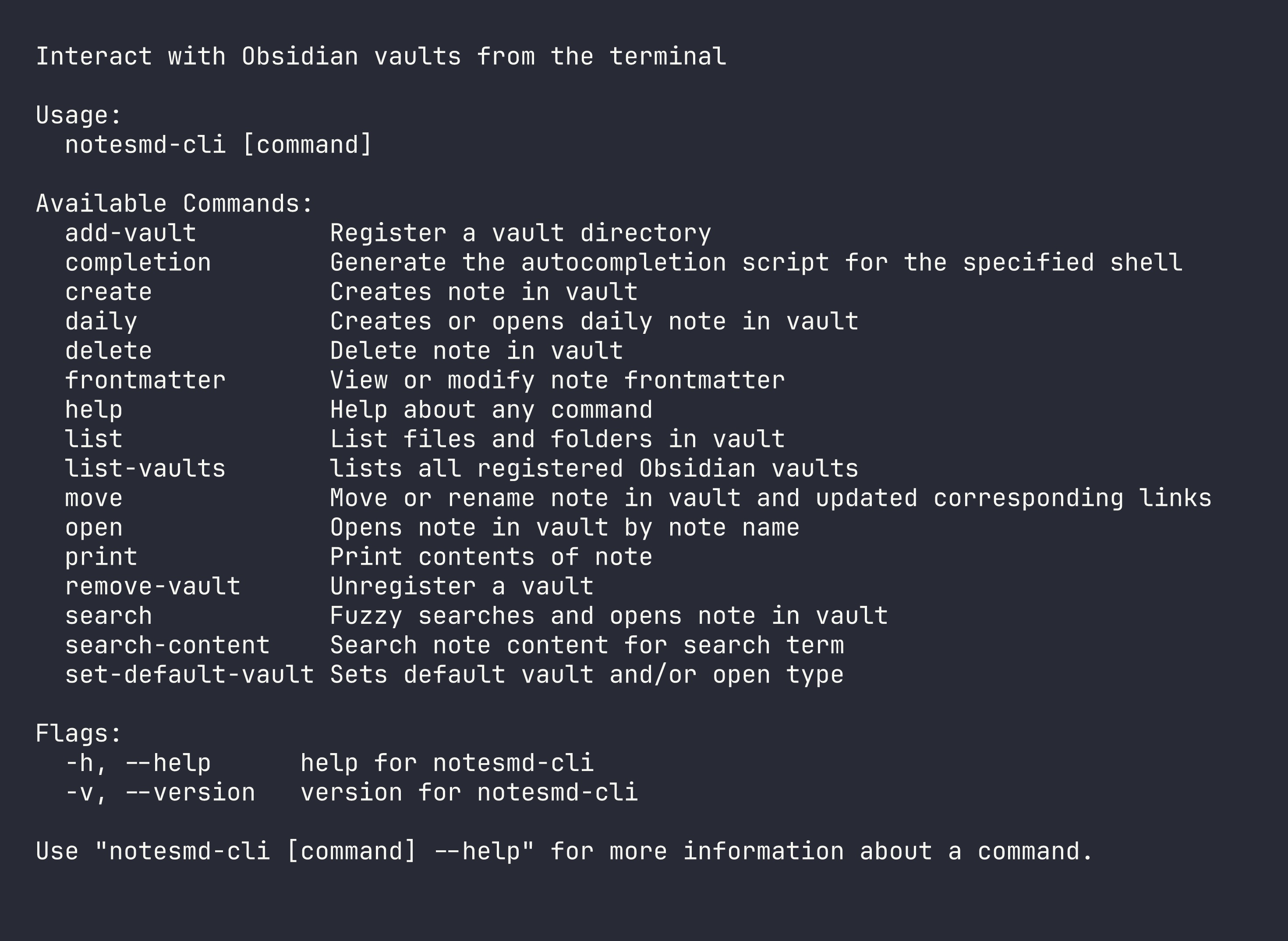 notesmd-cli Usage