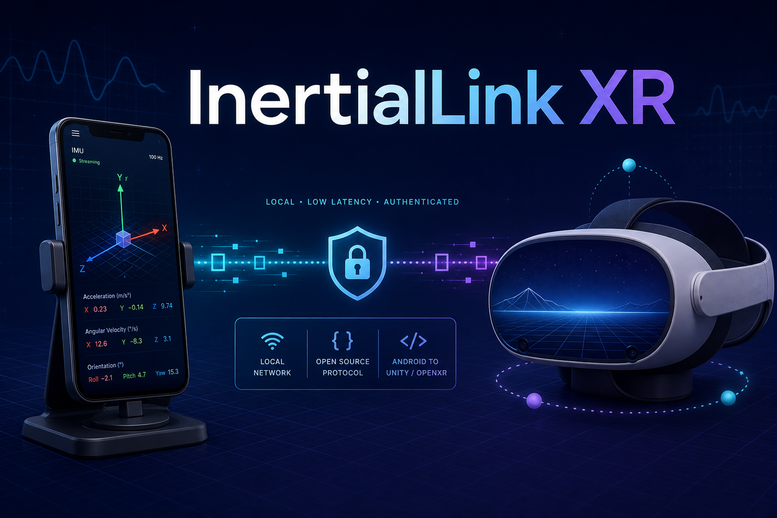 InertialLink XR: Android IMU to authenticated local XR motion link