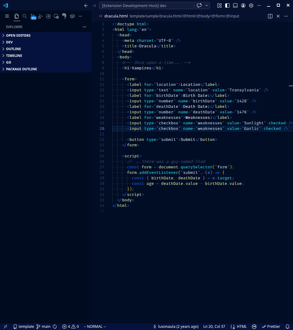 HTML preview