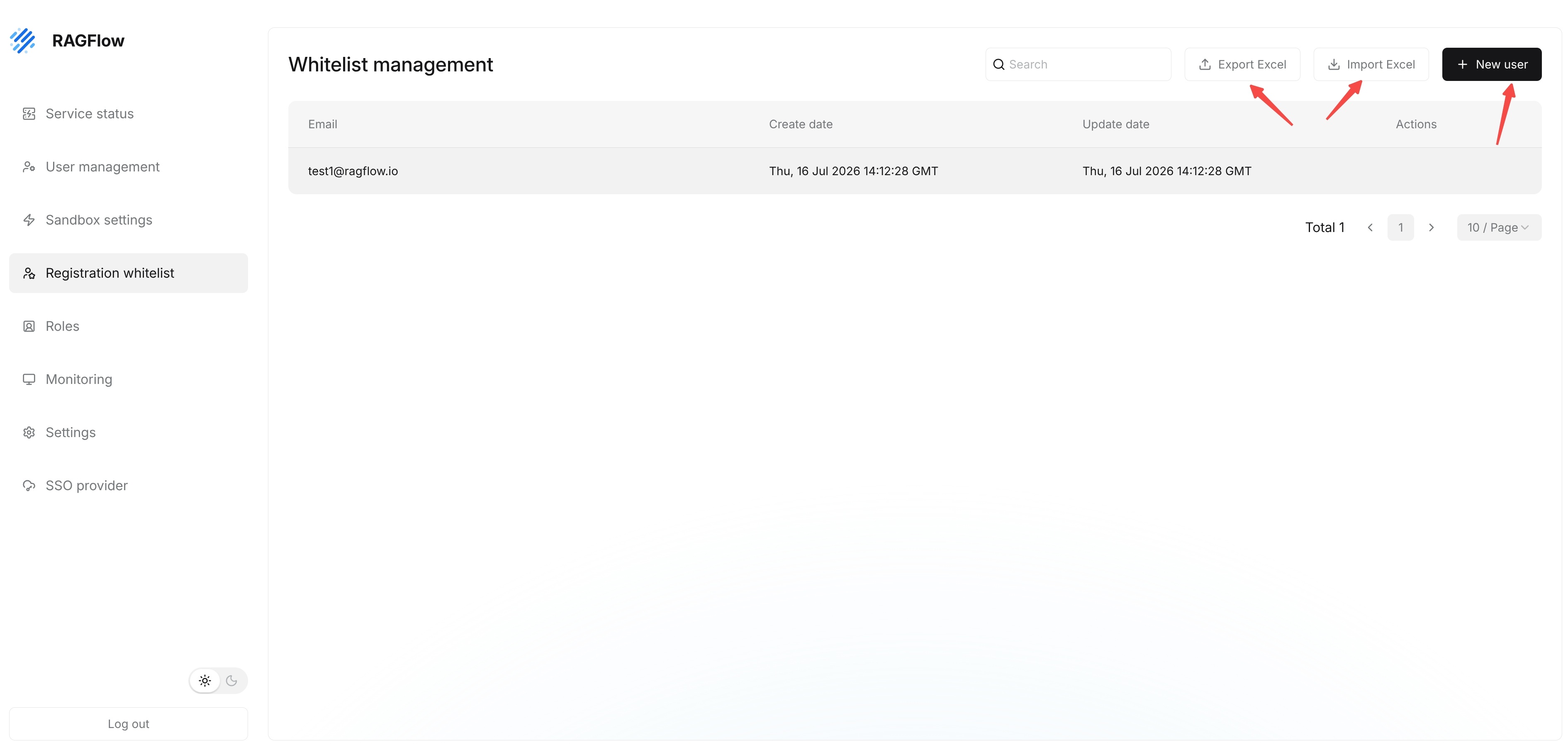 Manage Registration Whitelist