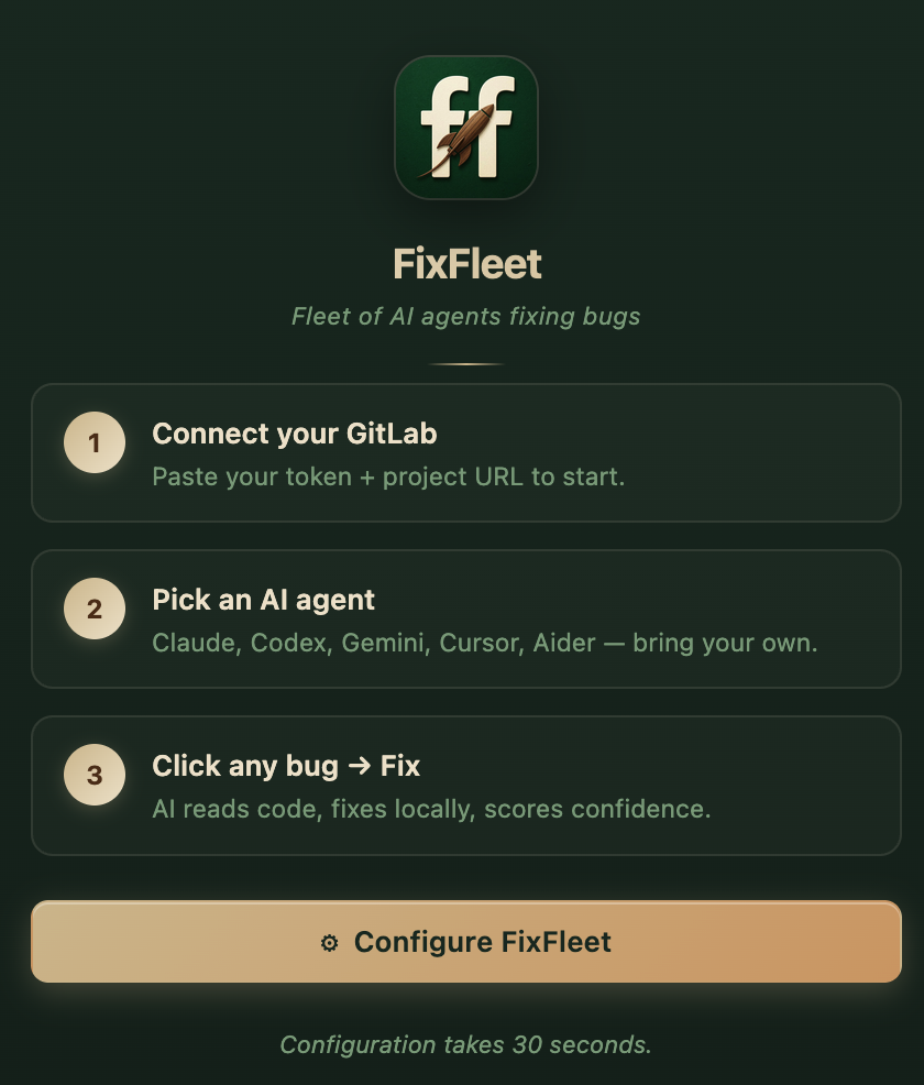 Welcome screen