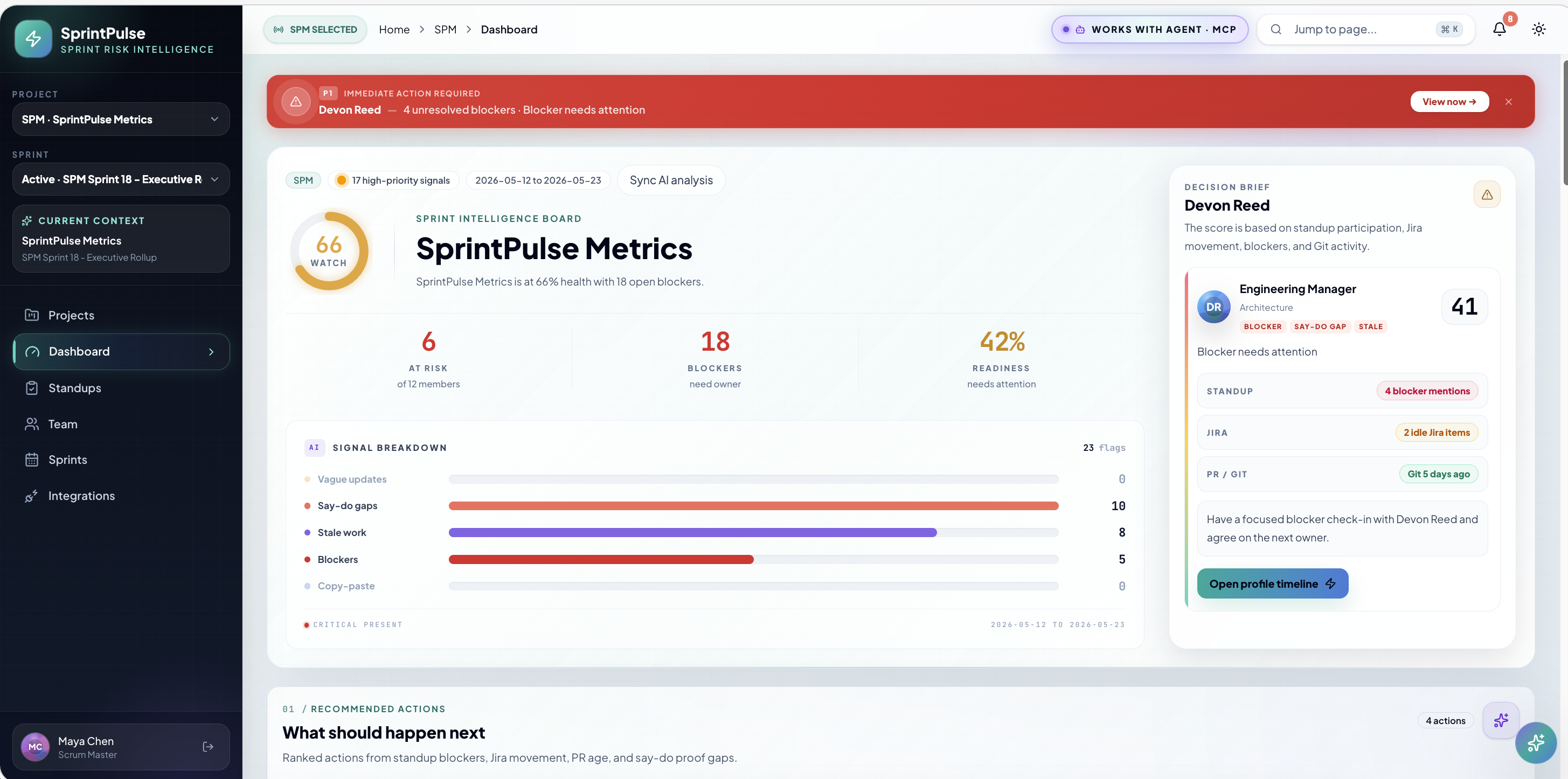 SprintPulse dashboard screenshot