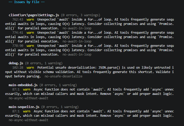 ai-guard linting demo