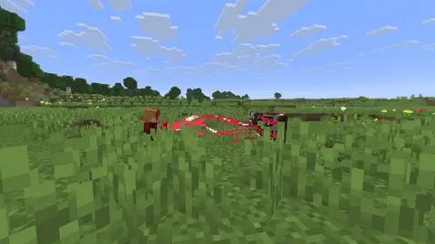 Telekinesis: a cow lifted in scarlet threads and thrown