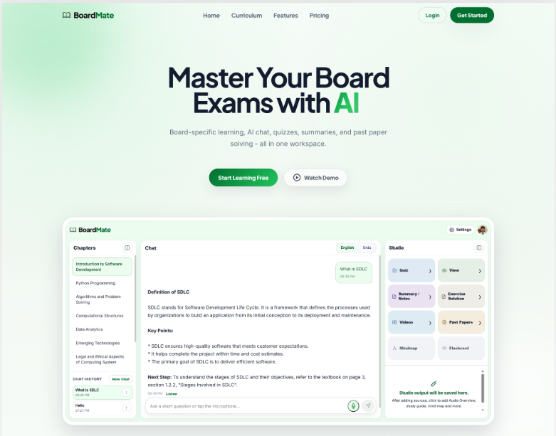 Boardmate Landing Screenshot