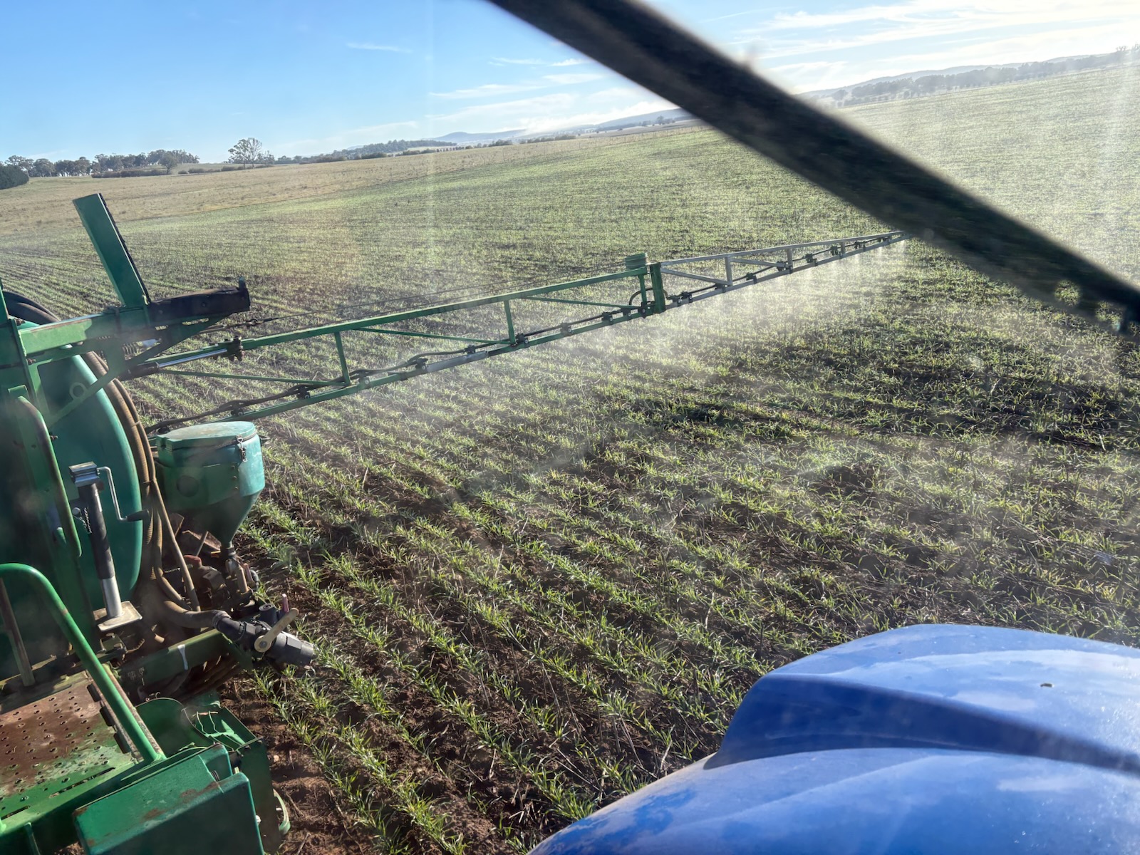 Richard spraying barley crop at Quailingo NSW
