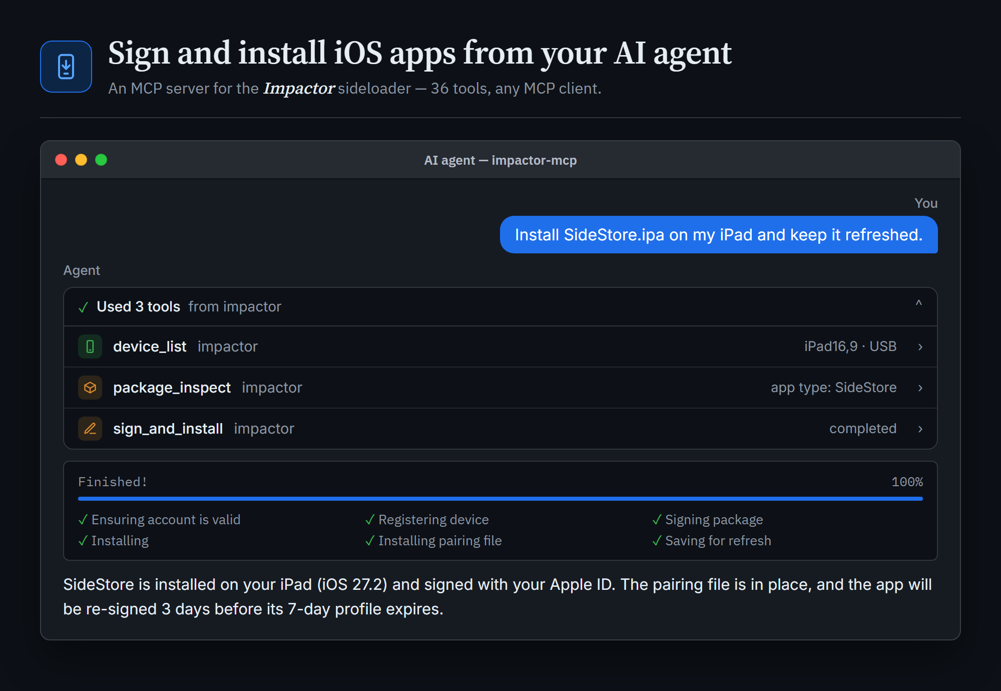 impactor-mcp: sign and install iOS apps from your AI agent
