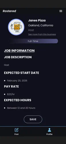 Rostered invite to interview