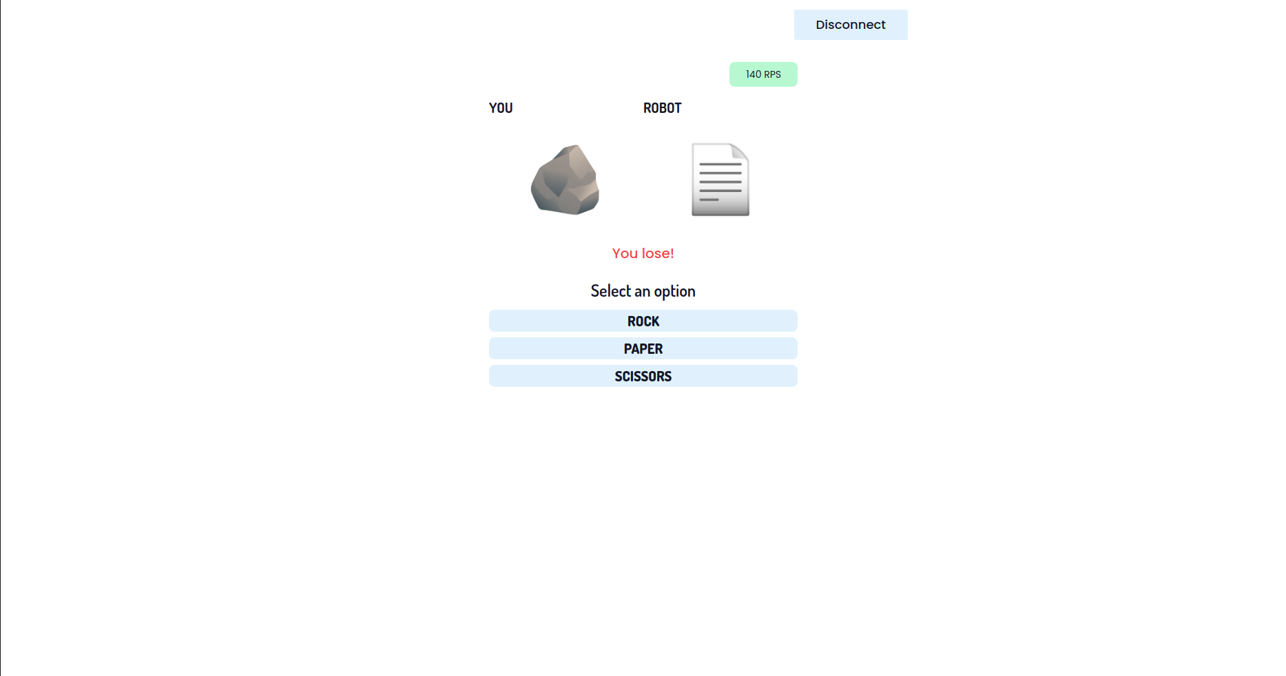 Playing Rock Paper Scissors game