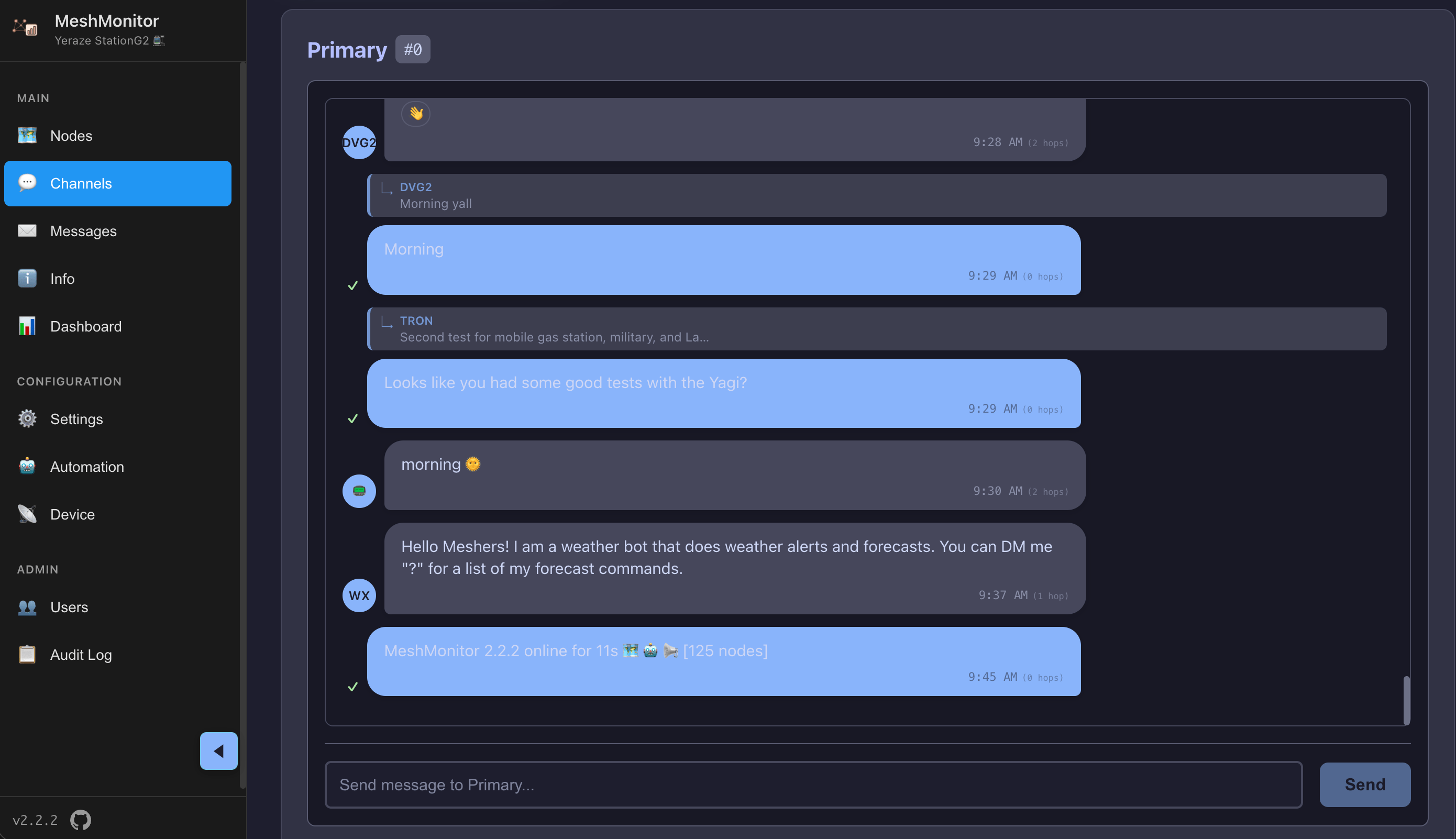 MeshMonitor Interface